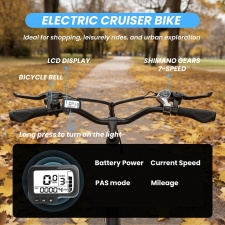 ESKUTE C100 Plus Electric Bike  250W Motor  36V 13Ah Battery  26 inch Tires  25km/h Max Speed  100km Range  Shimano 7-speed  LC