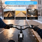 ESKUTE C100 Plus Electric Bike  250W Motor  36V 13Ah Battery  26 inch Tires  25km/h Max Speed  100km Range  Shimano 7-speed  LC