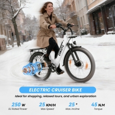 ESKUTE C100 Plus Electric Bike  250W Motor  36V 13Ah Battery  26 inch Tires  25km/h Max Speed  100km Range  Shimano 7-speed  LC