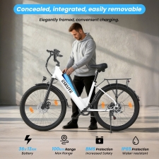 ESKUTE C100 Plus Electric Bike  250W Motor  36V 13Ah Battery  26 inch Tires  25km/h Max Speed  100km Range  Shimano 7-speed  LC