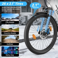 ESKUTE C100 Plus Electric Bike  250W Motor  36V 13Ah Battery  26 inch Tires  25km/h Max Speed  100km Range  Shimano 7-speed  LC