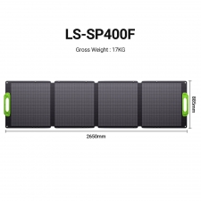 LIONSHEE LS-SP400F 400W Foldable Solar Panel  23% High Efficiency  IP67 Waterproof  Compatible with Power Station Generator/RV/