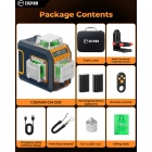 CIGMAN CM-S03 12-Line Laser Level with LCD Display  3×360° Green Beam  ±1 5mm/5m High Accuracy  Auto-Leveling  2600mAhx2 Bat
