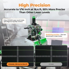CIGMAN CM-S04 16-Line Laser Level with LCD Display  4×360° Green Beam  ±1 5mm/5m High Accuracy  Auto-Leveling  2600mAhx2 Bat