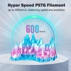 ERYONE High Speed Translucent Gradient Multi-Color PETG Filament  1kg - Rose Red 