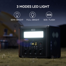 Flashfish T2000 2000W Portable Power Station  1536Wh LiFePO4 Battery  4000W Peak  1500W Fast AC Recharge  14 Outputs  for Home 