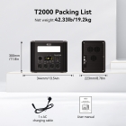 Flashfish T2000 2000W Portable Power Station  1536Wh LiFePO4 Battery  4000W Peak  1500W Fast AC Recharge  14 Outputs  for Home 