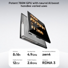 AOOSTAR MACO Mini PC Barebone  No RAM No SSD   AMD Ryzen 7 H255 8 Cores Max 4 9GHz  2*USB4   HDMI   DP Quad Screen Display  WiF