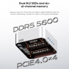 AOOSTAR MACO Mini PC Barebone  No RAM No SSD   AMD Ryzen 7 H255 8 Cores Max 4 9GHz  2*USB4   HDMI   DP Quad Screen Display  WiF