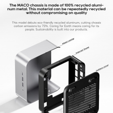 AOOSTAR MACO Mini PC Barebone  No RAM No SSD   AMD Ryzen 7 H255 8 Cores Max 4 9GHz  2*USB4   HDMI   DP Quad Screen Display  WiF