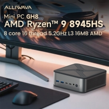 ALLIWAVA GH8 Gaming Mini PC  AMD Ryzen 9 8945HS 8 Cores Max 5 2GHz  32GB RAM 1TB SSD  HDMI DP USB4 USB-C Quad Display  WiFi 6E