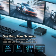 ALLIWAVA GH8 Gaming Mini PC  AMD Ryzen 9 8945HS 8 Cores Max 5 2GHz  32GB RAM 1TB SSD  HDMI DP USB4 USB-C Quad Display  WiFi 6E