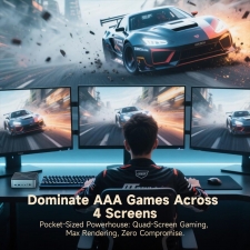 ALLIWAVA GH8 Gaming Mini PC  AMD Ryzen 9 8945HS 8 Cores Max 5 2GHz  32GB RAM 1TB SSD  HDMI DP USB4 USB-C Quad Display  WiFi 6E