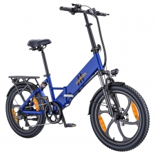HillMiles Mile 2 Electric Bike  250W Motor  36V 13Ah Battery  100km Range  20*3 inch Tires  Dual Hydraulic Brakes - Blue