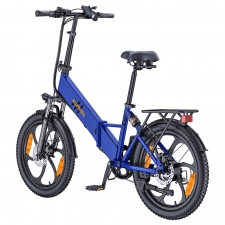 HillMiles Mile 2 Electric Bike  250W Motor  36V 13Ah Battery  100km Range  20*3 inch Tires  Dual Hydraulic Brakes - Blue