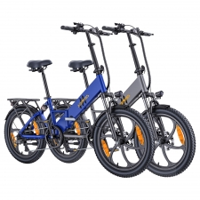 HillMiles Mile 2 Electric Bike  250W Motor  36V 13Ah Battery  100km Range  20*3 inch Tires  Dual Hydraulic Brakes - Blue