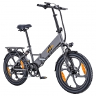 HillMiles Mile 2 Electric Bike  250W Motor  36V 13Ah Battery  100km Range  20*3 inch Tires  Dual Hydraulic Brakes - Grey