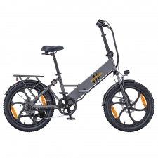 HillMiles Mile 2 Electric Bike  250W Motor  36V 13Ah Battery  100km Range  20*3 inch Tires  Dual Hydraulic Brakes - Grey