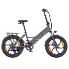 HillMiles Mile 2 Electric Bike  250W Motor  36V 13Ah Battery  100km Range  20*3 inch Tires  Dual Hydraulic Brakes - Grey