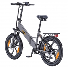 HillMiles Mile 2 Electric Bike  250W Motor  36V 13Ah Battery  100km Range  20*3 inch Tires  Dual Hydraulic Brakes - Grey