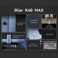 IKIER K40 MAX 40W Laser Engraver  850×800mm Large Area  600mm/s High-Speed  0 01mm Precision  Dual Gear Laser  0 08×0 1mm Ult