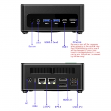 AOOSTAR GEM12  Mini PC Barebone  No RAM No SSD   AMD Ryzen 7 Pro 8845HS 8 Core Max 5 1GHz  HDMI2 1   DP1 4  USB4   Type-C 4K Fo