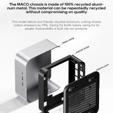 AOOSTAR MACO Mini PC Barebone  No RAM No SSD   AMD Ryzen 7 Pro 8845HS 8 Cores Max 5 1GHz  HDMI   DP   2*USB4 Four Screens Displ