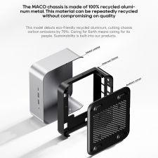 AOOSTAR MACO Mini PC  AMD Ryzen 7 Pro 6850H 8 Cores Max 4 7GHz  24GB LPDDR5 RAM 1TB SSD  HDMI DP 2*USB4 Quad Screen Display  Wi