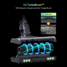 Vactidy V15 Max Cordless Vacuum Cleaner  65kPa Powerful Suction  600W Motor  60-Min Runtime  Flexible Tube  Green Light Dust De