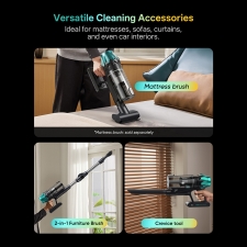 Vactidy V15 Max Cordless Vacuum Cleaner  65kPa Powerful Suction  600W Motor  60-Min Runtime  Flexible Tube  Green Light Dust De
