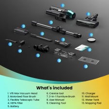 Vactidy V15 Max Cordless Vacuum Cleaner  65kPa Powerful Suction  600W Motor  60-Min Runtime  Flexible Tube  Green Light Dust De
