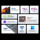 Ninkear A15 Air Laptop  15 6 inch 1920×1080 Screen  AMD Ryzen 5 3500U 4C/8T up to 3 7GHz  16GB DDR4  512GB SSD  WiFi 5  Blueto
