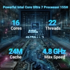 MINIX Elite EU715-AI Mini PC, Intel Core Ultra 7-155H 16 Cores Max 4,8GHz, 32GB DDR5 RAM 1TB SSD