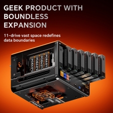 AOOSTAR WTR MAX 11 Bays NAS Mini PC Barebone  No RAM No SSD   Secondary Screen  AMD R7 Pro 8845HS 8 Cores Max 5 1GHz  HDMI DP U