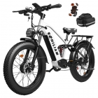 PHILIAM F3 PRO Dual Motor Electric Bike  1000W*2  3000W Peak   52V 23Ah Battery  37 MPH  100 Mile Range  26"×4" Fat Tire  4-Pi