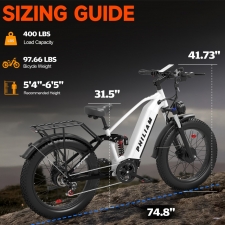 PHILIAM F3 PRO Dual Motor Electric Bike  1000W*2  3000W Peak   52V 23Ah Battery  37 MPH  100 Mile Range  26"×4" Fat Tire  4-Pi