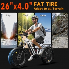 PHILIAM F3 PRO Dual Motor Electric Bike  1000W*2  3000W Peak   52V 23Ah Battery  37 MPH  100 Mile Range  26"×4" Fat Tire  4-Pi