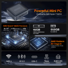MINIHYPER U58 Mini PC  AMD Ryzen 7 5825U  8C/16T  Up to 4 5GHz   16GB DDR4 512GB NVMe SSD  Radeon Vega 8  Triple 4K Display  HD