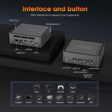 MINIHYPER U58 Mini PC  AMD Ryzen 7 5825U  8C/16T  Up to 4 5GHz   16GB DDR4 512GB NVMe SSD  Radeon Vega 8  Triple 4K Display  HD