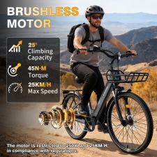 E·Bycco V1 Electric Bike  250W Motor  500W Peak   36V 15 6Ah Removable Battery  25km/h Max Speed  Up to 90km Range  28' Commut