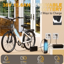 E·Bycco V1 Electric Bike  250W Motor  500W Peak   36V 15 6Ah Removable Battery  25km/h Max Speed  Up to 90km Range  28' Commut