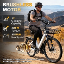 E·Bycco V1 Electric Bike  250W Motor  500W Peak   36V 15 6Ah Removable Battery  25km/h Max Speed  Up to 90km Range  28' Commut