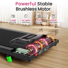 Akluer P03-B Brushless Treadmill with 6% Incline  2 5HP Quiet Motor  0 6-4MPH Speed  38x88cm Running Area  150kg Max Load  LED 