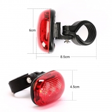 Bike taillight Light Steady Flashing and Blinking 3 modes, 2 AAA batteries included, Fit tubes diameter of 25-30mm