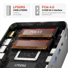FIREBAT F1 Mini PC  AMD Ryzen 7 H255  8 Cores 16 Threads Up to 4 9GHz  AMD Radeon 780M Graphics  16GB LPDDR5 RAM  512GB SSD  US