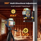CIGMAN CM-S05 12 Lines Laser Level  Gesture Control  3 × 360° Green Laser  ±3° Self-Leveling  LCD Real-Time Display  4-Leve