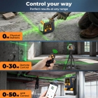 CIGMAN CM-S05 12 Lines Laser Level  Gesture Control  3 × 360° Green Laser  ±3° Self-Leveling  LCD Real-Time Display  4-Leve