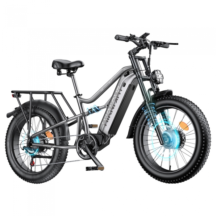 HIKNIGHT H6 PRO Electric Bike  4000W Peak Dual Motors  52V 20Ah Removable Battery  145km Range  64km/h Max Speed  200N·m Torqu