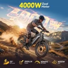 HIKNIGHT H6 PRO Electric Bike  4000W Peak Dual Motors  52V 20Ah Removable Battery  145km Range  64km/h Max Speed  200N·m Torqu