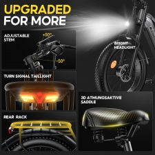 HIKNIGHT H6 PRO Electric Bike  4000W Peak Dual Motors  52V 20Ah Removable Battery  145km Range  64km/h Max Speed  200N·m Torqu